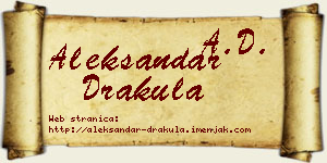 Aleksandar Drakula vizit kartica